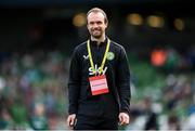 23 September 2023; Republic of Ireland performance analyst Andy Holt before the UEFA Women's Nations League B1 match between Republic of Ireland and Northern Ireland at Aviva Stadium in Dublin. Photo by Stephen McCarthy/Sportsfile