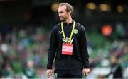 23 September 2023; Republic of Ireland performance analyst Andy Holt before the UEFA Women's Nations League B1 match between Republic of Ireland and Northern Ireland at Aviva Stadium in Dublin. Photo by Stephen McCarthy/Sportsfile