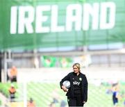 23 September 2023; Republic of Ireland interim assistant coach Emma Byrne before the UEFA Women's Nations League B1 match between Republic of Ireland and Northern Ireland at Aviva Stadium in Dublin. Photo by Stephen McCarthy/Sportsfile