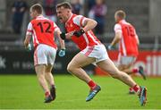 24 September 2023; Niall O'Callaghan of Cuala celebrates after scoring his side's second goal during the Dublin Senior Football Championship quarter-final match between St Judes and Cuala at Parnell Park in Dublin. Photo by Tyler Miller/Sportsfile