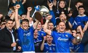 24 September 2023; Tullamore joint captains Michael Brazil, left, and Declan Hogan lifting the cup after the Offaly County Senior Football Championship final match between Ferbane and Tullamore at Glenisk O'Connor Park in Tullamore, Offaly. Photo by Eóin Noonan/Sportsfile