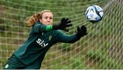 24 September 2023; Goalkeeper Grace Moloney during a Republic of Ireland women training session at MTK Budapest Training Ground in Budapest, Hungary. Photo by Stephen McCarthy/Sportsfile