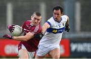 24 September 2023; James O'Kane of Raheny in action against Darragh Cummins of St Vincents during the Dublin Senior Football Championship quarter-final match between Raheny and St Vincents at Parnell Park in Dublin. Photo by Tyler Miller/Sportsfile