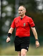 17 September 2023; Referee Jason Moore during the Sports Direct Women's FAI Cup quarter-final match between Cork City and Shamrock Rovers at Bishopstown Stadium in Cork. Photo by Eóin Noonan/Sportsfile