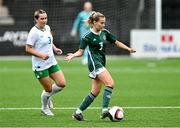 24 September 2023; Sofie Keenan of Northern Ireland and Lia O'Leary of Republic of Ireland during the Women's U19 international friendly match between Northern Ireland and Republic of Ireland at Blanchflower Stadium in Belfast. Photo by Ben McShane/Sportsfile