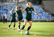 25 September 2023; Diane Caldwell during a Republic of Ireland women training session at Hidegkuti Nándor Stadium in Budapest, Hungary. Photo by Stephen McCarthy/Sportsfile