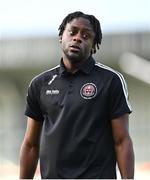25 September 2023; Jonathan Afolabi of Bohemians before the SSE Airtricity Men's Premier Division match between Bohemians and Shelbourne at Dalymount Park in Dublin. Photo by Tyler Miller/Sportsfile