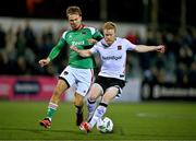 25 September 2023; Daryl Horgan of Dundalk in action against Ben Worman of Cork City during the SSE Airtricity Men's Premier Division match between Dundalk and Cork City at Oriel Park in Dundalk, Louth. Photo by Ben McShane/Sportsfile