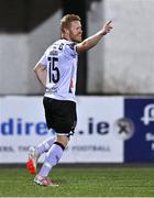 25 September 2023; Daryl Horgan of Dundalk celebrates after scoring his side's second goal during the SSE Airtricity Men's Premier Division match between Dundalk and Cork City at Oriel Park in Dundalk, Louth. Photo by Ben McShane/Sportsfile