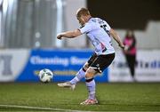 25 September 2023; Daryl Horgan of Dundalk scores his side's second goal during the SSE Airtricity Men's Premier Division match between Dundalk and Cork City at Oriel Park in Dundalk, Louth. Photo by Ben McShane/Sportsfile