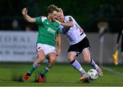 25 September 2023; Daryl Horgan of Dundalk in action against Cian Bargary of Cork City during the SSE Airtricity Men's Premier Division match between Dundalk and Cork City at Oriel Park in Dundalk, Louth. Photo by Ben McShane/Sportsfile