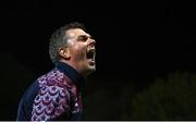 25 September 2023; Drogheda United manager Kevin Doherty celebrates after the SSE Airtricity Men's Premier Division match between St Patrick's Athletic and Drogheda United at Richmond Park in Dublin. Photo by David Fitzgerald/Sportsfile