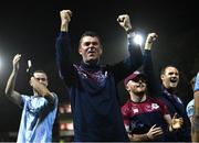 25 September 2023; Drogheda United manager Kevin Doherty celebrates after the SSE Airtricity Men's Premier Division match between St Patrick's Athletic and Drogheda United at Richmond Park in Dublin. Photo by David Fitzgerald/Sportsfile