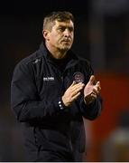 25 September 2023; Bohemians manager Declan Devine after his side's draw in the SSE Airtricity Men's Premier Division match between Bohemians and Shelbourne at Dalymount Park in Dublin.  Photo by Tyler Miller/Sportsfile