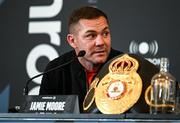 26 September 2023; Trainer Jamie Moore during the official pre-fight press conference, at The Westin Hotel in Dublin, ahead of the highly anticipated rematch between Chantelle Cameron and Katie Taylor on November 25th. Photo by David Fitzgerald/Sportsfile