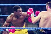 18 March 1995; Chris Eubank of England, left, and Steve Collins of Ireland during their WBO World Super-Middleweight Title fight at the Green Glens Arena Millstreet in Cork, Ireland. Photo by David Maher/Sportsfile