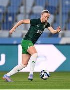 26 September 2023; Louise Quinn of Republic of Ireland warms-up before the UEFA Women's Nations League B1 match between Hungary and Republic of Ireland at Hidegkuti Nándor Stadium in Budapest, Hungary. Photo by Stephen McCarthy/Sportsfile