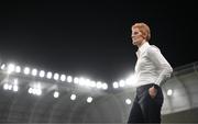 26 September 2023; Republic of Ireland interim head coach Eileen Gleeson before the UEFA Women's Nations League B1 match between Hungary and Republic of Ireland at Hidegkuti Nándor Stadium in Budapest, Hungary. Photo by Stephen McCarthy/Sportsfile