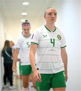 26 September 2023; Louise Quinn of Republic of Ireland before the UEFA Women's Nations League B1 match between Hungary and Republic of Ireland at Hidegkuti Nándor Stadium in Budapest, Hungary. Photo by Stephen McCarthy/Sportsfile
