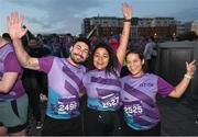 26 September 2023; The Zurich team before the Grant Thornton Corporate 5K Team Challenge at City Quay in Dublin. Photo by David Fitzgerald/Sportsfile