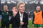 26 September 2023; Republic of Ireland interim head coach Eileen Gleeson after the UEFA Women's Nations League B1 match between Hungary and Republic of Ireland at Hidegkuti Nándor Stadium in Budapest, Hungary. Photo by Stephen McCarthy/Sportsfile