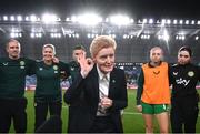 26 September 2023; Republic of Ireland interim head coach Eileen Gleeson after the UEFA Women's Nations League B1 match between Hungary and Republic of Ireland at Hidegkuti Nándor Stadium in Budapest, Hungary. Photo by Stephen McCarthy/Sportsfile