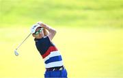 27 September 2023; Rickie Fowler of USA watches his second shot on the second hole during a practice round before the 2023 Ryder Cup at Marco Simone Golf and Country Club in Rome, Italy. Photo by Ramsey Cardy/Sportsfile