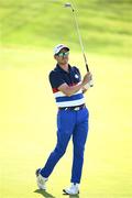 27 September 2023; Rickie Fowler of USA watches his second shot on the second hole during a practice round before the 2023 Ryder Cup at Marco Simone Golf and Country Club in Rome, Italy. Photo by Ramsey Cardy/Sportsfile