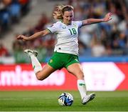 26 September 2023; Kyra Carusa of Republic of Ireland during the UEFA Women's Nations League B1 match between Hungary and Republic of Ireland at Hidegkuti Nándor Stadium in Budapest, Hungary. Photo by Stephen McCarthy/Sportsfile