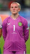 26 September 2023; Republic of Ireland goalkeeper Courtney Brosnan before the UEFA Women's Nations League B1 match between Hungary and Republic of Ireland at Hidegkuti Nándor Stadium in Budapest, Hungary. Photo by Stephen McCarthy/Sportsfile