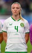 26 September 2023; Louise Quinn of Republic of Ireland before the UEFA Women's Nations League B1 match between Hungary and Republic of Ireland at Hidegkuti Nándor Stadium in Budapest, Hungary. Photo by Stephen McCarthy/Sportsfile