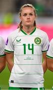 26 September 2023; Heather Payne of Republic of Ireland before the UEFA Women's Nations League B1 match between Hungary and Republic of Ireland at Hidegkuti Nándor Stadium in Budapest, Hungary. Photo by Stephen McCarthy/Sportsfile