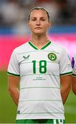 26 September 2023; Kyra Carusa of Republic of Ireland before the UEFA Women's Nations League B1 match between Hungary and Republic of Ireland at Hidegkuti Nándor Stadium in Budapest, Hungary. Photo by Stephen McCarthy/Sportsfile