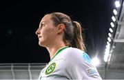 26 September 2023; Kyra Carusa of Republic of Ireland before the UEFA Women's Nations League B1 match between Hungary and Republic of Ireland at Hidegkuti Nándor Stadium in Budapest, Hungary. Photo by Stephen McCarthy/Sportsfile