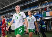 26 September 2023; Lucy Quinn of Republic of Ireland before the UEFA Women's Nations League B1 match between Hungary and Republic of Ireland at Hidegkuti Nándor Stadium in Budapest, Hungary. Photo by Stephen McCarthy/Sportsfile