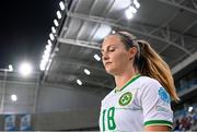 26 September 2023; Kyra Carusa of Republic of Ireland before the UEFA Women's Nations League B1 match between Hungary and Republic of Ireland at Hidegkuti Nándor Stadium in Budapest, Hungary. Photo by Stephen McCarthy/Sportsfile