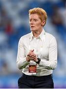 26 September 2023; Republic of Ireland interim head coach Eileen Gleeson before the UEFA Women's Nations League B1 match between Hungary and Republic of Ireland at Hidegkuti Nándor Stadium in Budapest, Hungary. Photo by Stephen McCarthy/Sportsfile