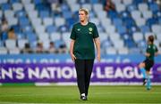 26 September 2023; Republic of Ireland interim assistant coach Emma Byrne before the UEFA Women's Nations League B1 match between Hungary and Republic of Ireland at Hidegkuti Nándor Stadium in Budapest, Hungary. Photo by Stephen McCarthy/Sportsfile