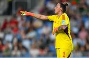 26 September 2023; Hungary goalkeeper Réka Szocs during the UEFA Women's Nations League B1 match between Hungary and Republic of Ireland at Hidegkuti Nándor Stadium in Budapest, Hungary. Photo by Stephen McCarthy/Sportsfile