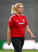 26 September 2023; Hungary manager Margret Kratz before the UEFA Women's Nations League B1 match between Hungary and Republic of Ireland at Hidegkuti Nándor Stadium in Budapest, Hungary. Photo by Stephen McCarthy/Sportsfile