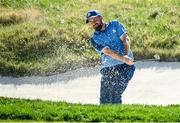 27 September 2023; Shane Lowry of Europe plays out of the bunker on the 16th hole during a practice round before the 2023 Ryder Cup at Marco Simone Golf and Country Club in Rome, Italy. Photo by Brendan Moran/Sportsfile