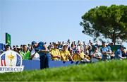 27 September 2023; Shane Lowry of Europe plays his tee shot on the sixth hole during a practice round before the 2023 Ryder Cup at Marco Simone Golf and Country Club in Rome, Italy. Photo by Brendan Moran/Sportsfile