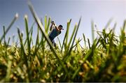 27 September 2023; Matt Fitzpatrick of Europe plays his tee shot on the 17th hole during a practice round before the 2023 Ryder Cup at Marco Simone Golf and Country Club in Rome, Italy. Photo by Ramsey Cardy/Sportsfile