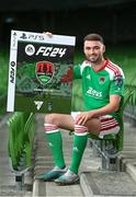 27 September 2023; Join the Club as EA SPORTS FC welcomes the SSE Airtricity League to FC 24! Featuring the individual club crest of all 10 Premier Division teams, these exclusive sleeves will be available to download free from https://www.ea.com/FC24 when the game launches worldwide this Friday, September 29th!. Pictured is Gordon Walker of Cork City during the EA SPORTS FC 24 SSE Airtricity League Cover Launch at the Aviva Stadium in Dublin. Photo by Seb Daly/Sportsfile