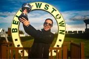 27 September 2023; Winning captain Frankie Dettori celebrates with the cup after the Barney Curley Cup at Bellewstown Racecourse in Meath. Photo by Eóin Noonan/Sportsfile