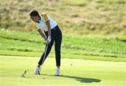 28 September 2023; Andrea Revuelta of Europe during the singles matches on day three of the Junior Ryder Cup at Marco Simone Golf and Country Club in Rome, Italy. Photo by Brendan Moran/Sportsfile