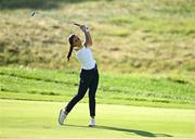 28 September 2023; Andrea Revuelta of Europe during the singles matches on day three of the Junior Ryder Cup at Marco Simone Golf and Country Club in Rome, Italy. Photo by Brendan Moran/Sportsfile