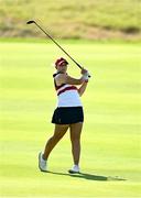 28 September 2023; Ryleigh Knaub of USA during the singles matches on day three of the Junior Ryder Cup at Marco Simone Golf and Country Club in Rome, Italy. Photo by Brendan Moran/Sportsfile