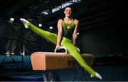 28 September 2023; At an event showcasing Team Ireland gymnastics team who are competing in the upcoming 2023 World Championships in Antwerp, Belgium. Pictured is Gymnastics Ireland Senior Men’s team member Rhys McClenaghan at the National Gymnastics Training Centre in Sport Ireland Campus, Dublin. Photo by David Fitzgerald/Sportsfile