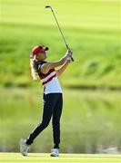 28 September 2023; Gianna Clemente of USA during the singles matches on day three of the Junior Ryder Cup at Marco Simone Golf and Country Club in Rome, Italy. Photo by Brendan Moran/Sportsfile